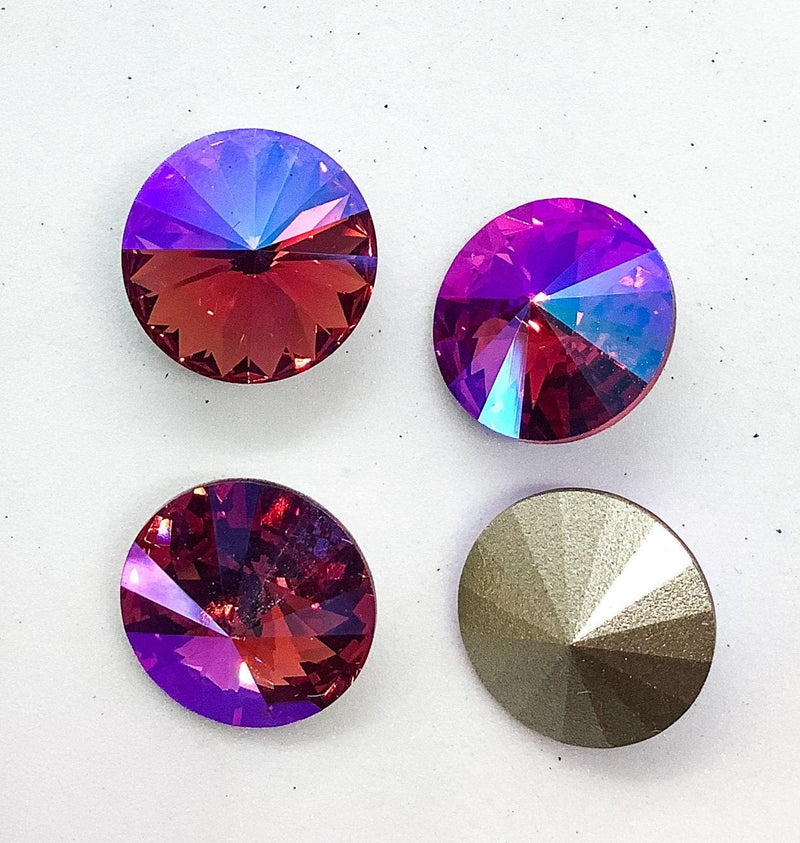 Brilliance Crystal Rivolis, 1122, 12mm, in 4 Colors - The Argus Collection