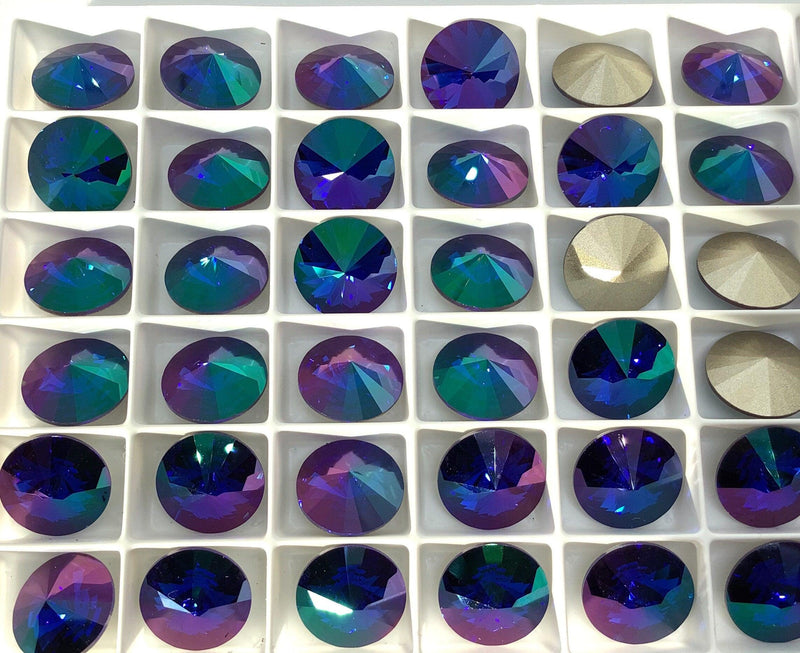 Brilliance Crystal Rivolis, 1122, 12mm, The Purple Haze Collection in 2 Colors - The Argus Collection