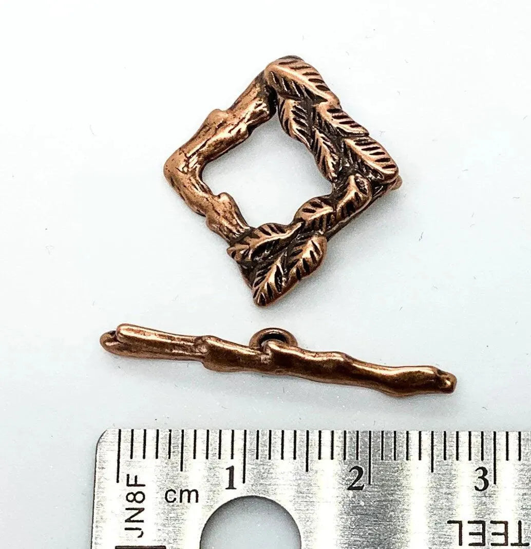 Square Leaf Toggle Clasp, JBB Findings, 15mm, 3 Finishes - The Argus Collection