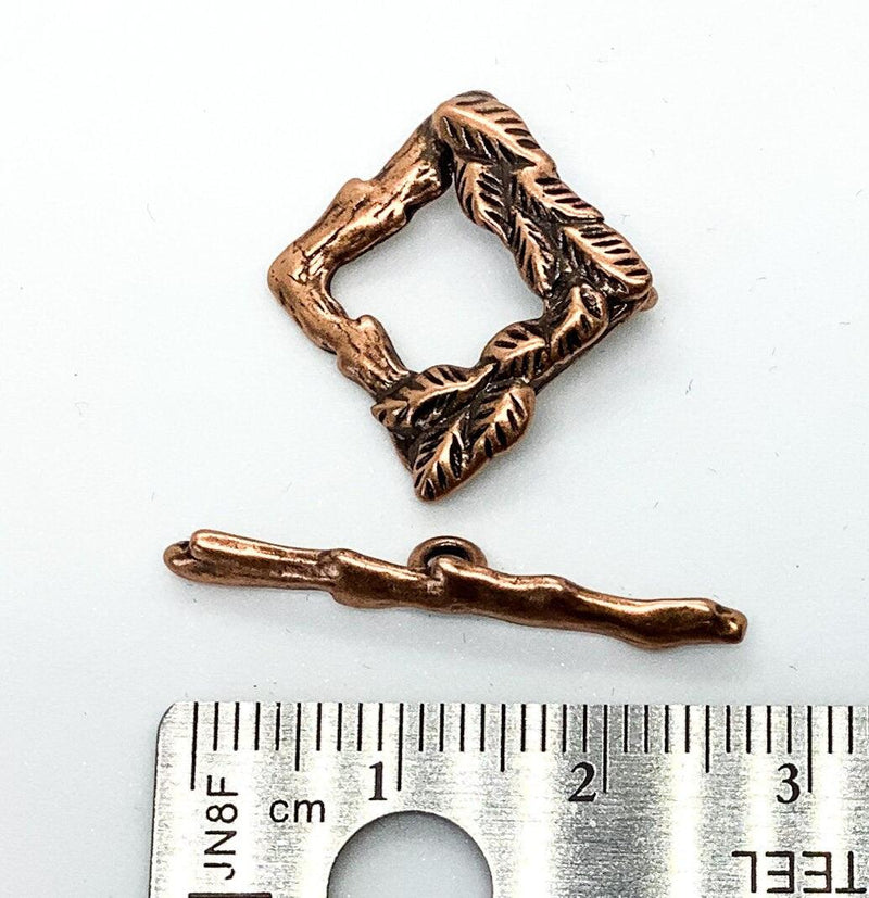 Square Leaf Toggle Clasp, JBB Findings, 15mm, 3 Finishes - The Argus Collection