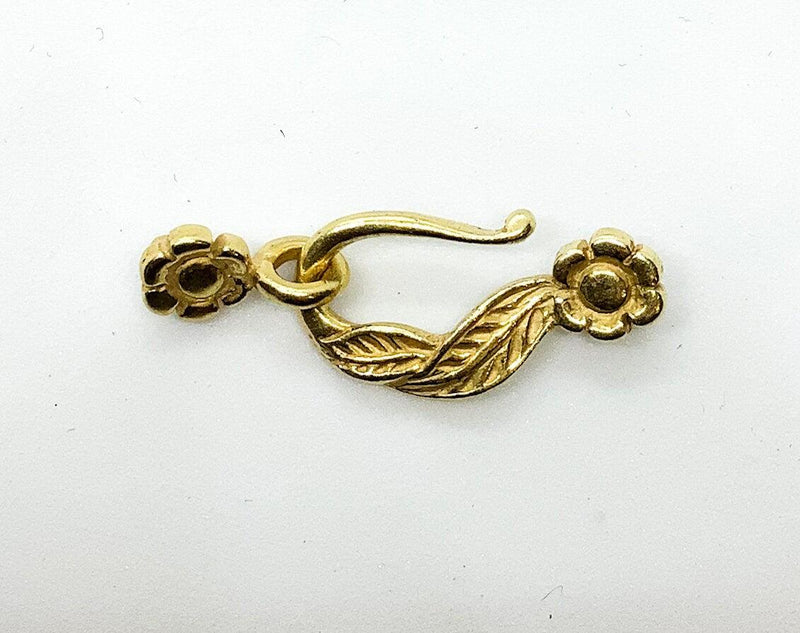 Leaf & Flower Hook & Eye Clasp, 4 Finishes - The Argus Collection