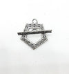 Penta Lightweight Toggle Clasp, 18mm, Antique Silver over Pewter - The Argus Collection