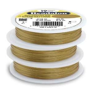 19 Strand, .012" Beadalon Stringing Wire, Stainless 15 & 30 ft. Silver, Satin Silver, Satin Gold, Bright - ArgusCollection