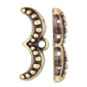 Avolathonisi Ginko Bead Ending or Connector, 2 Pcs. 4 Finishes - The Argus Collection