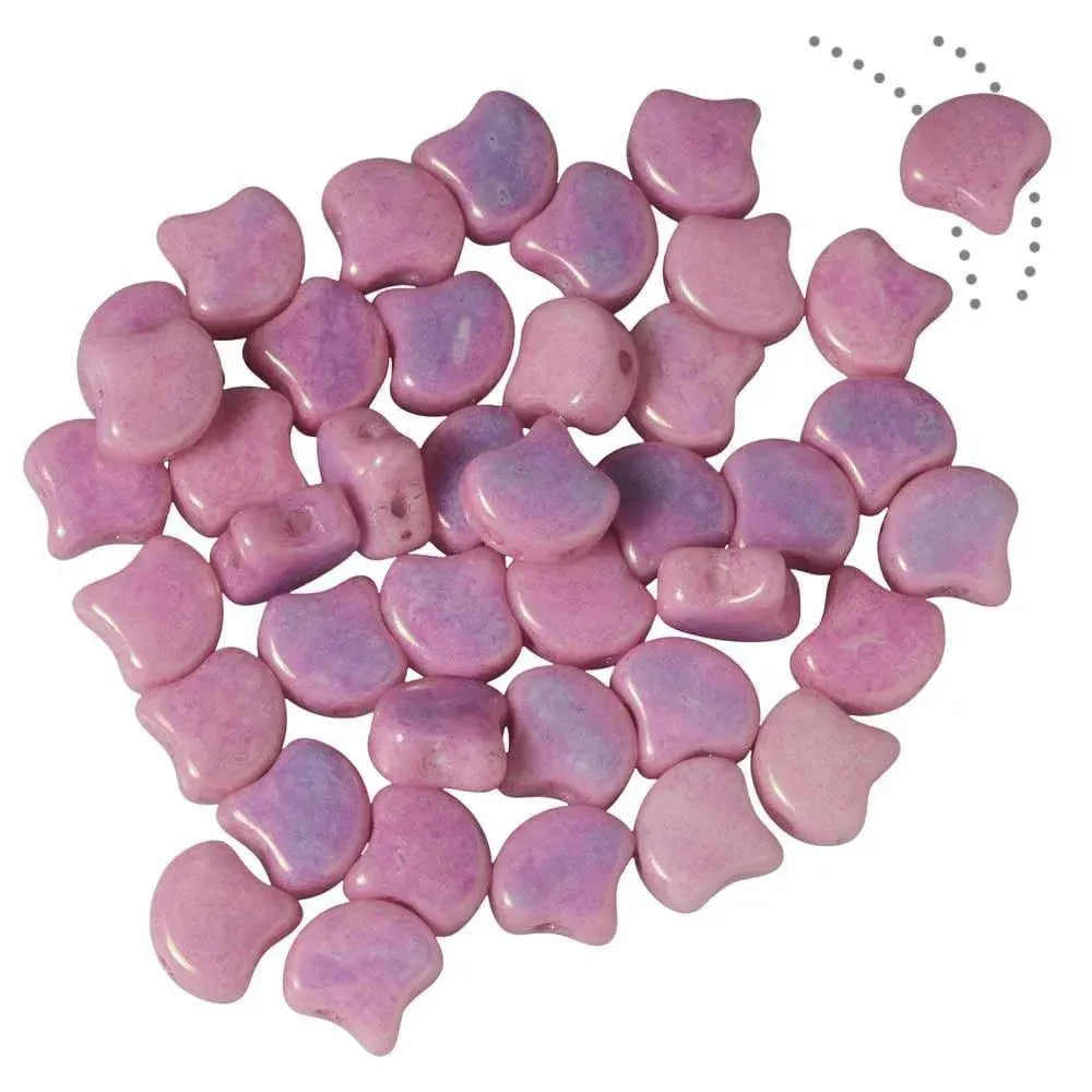 Ginko Beads, 10g. by Matubo, Lilac Luster Chalk - The Argus Collection