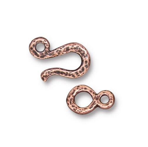 Tierracast Hammered Hook & Eye Clasps, 5 Finishes - The Argus Collection