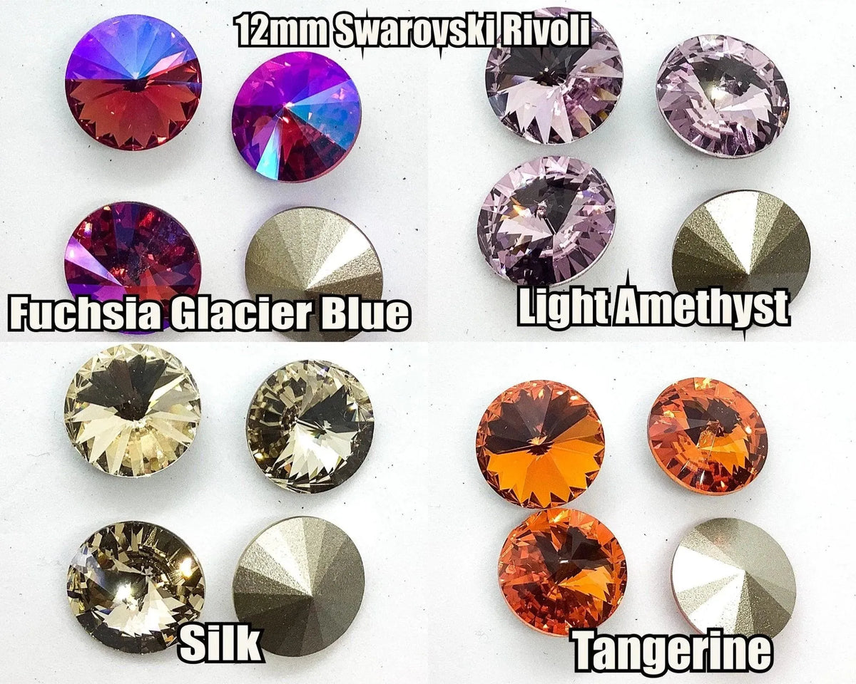 Brilliance Crystal Rivolis, 1122, 12mm, in 4 Colors - The Argus Collection