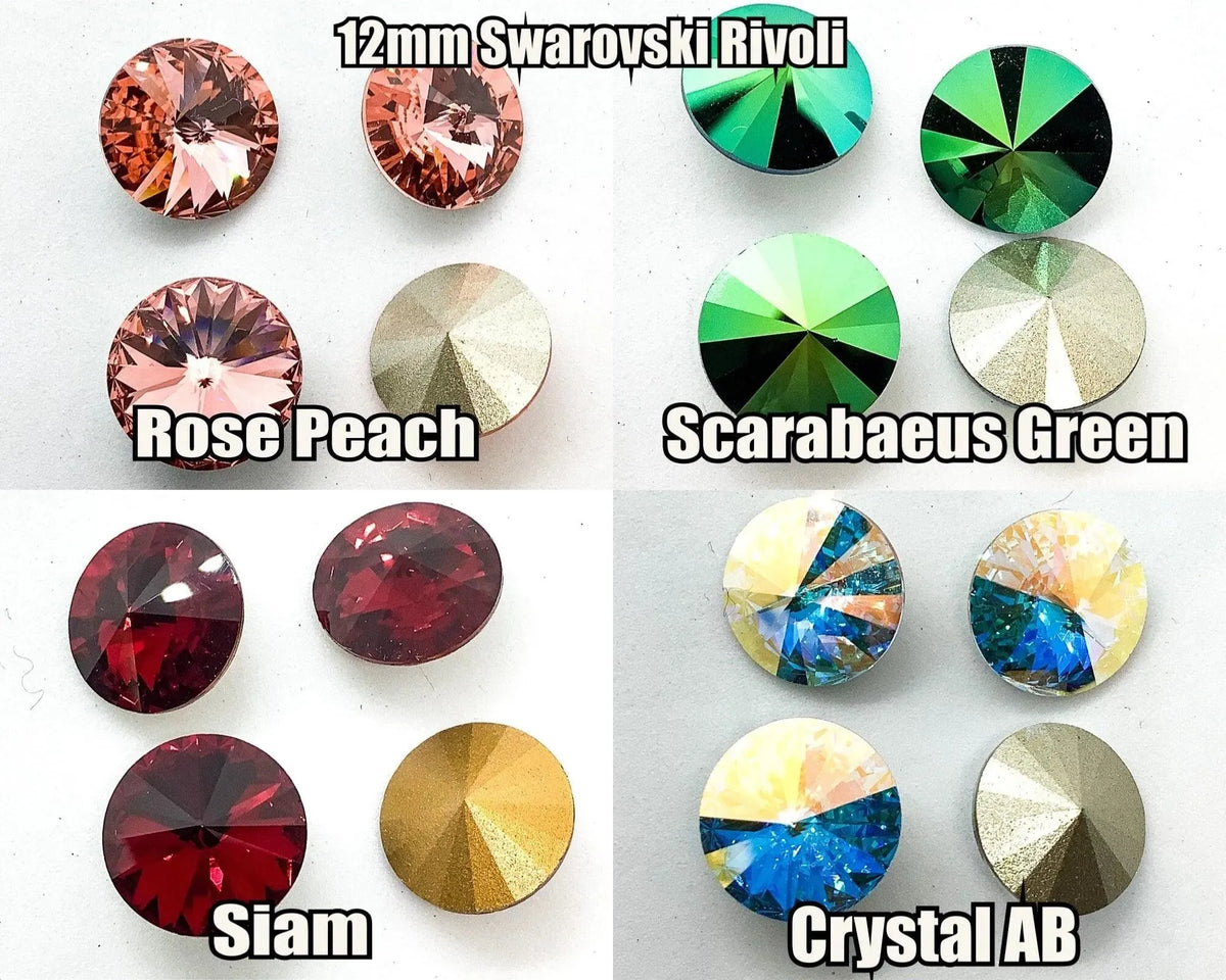 Brilliance Crystal Rivolis, 1122, 12mm, from Austria, 4 Colors - The Argus Collection