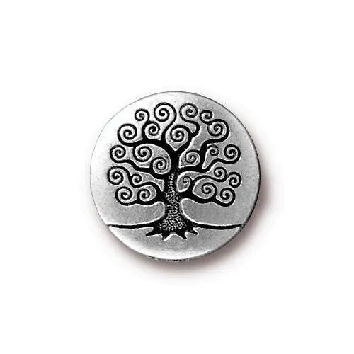 TIERRACAST, Tree of Life Button, Button Clasp, 2 Pieces, 4 Finishes - The Argus Collection