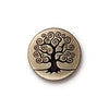 TIERRACAST, Tree of Life Button, Button Clasp, 2 Pieces, 4 Finishes - The Argus Collection