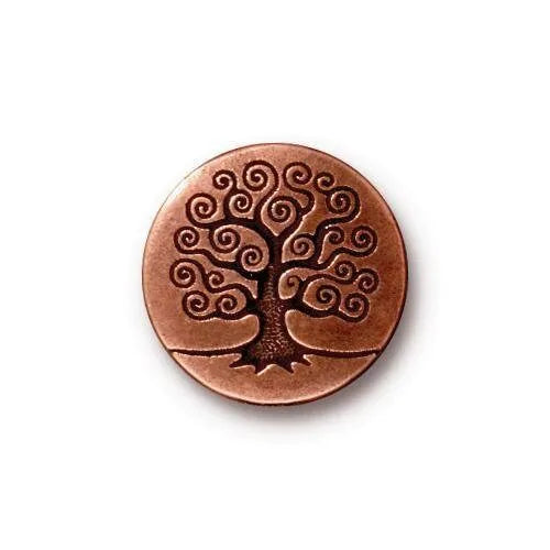 TIERRACAST, Tree of Life Button, Button Clasp, 2 Pieces, 4 Finishes - The Argus Collection