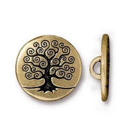 TIERRACAST, Tree of Life Button, Button Clasp, 2 Pieces, 4 Finishes - The Argus Collection