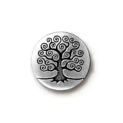 Tree of Life Button, TierraCast, 2pcs, 4 Finishes - The Argus Collection