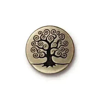 Tree of Life Button, TierraCast, 2pcs, 4 Finishes - The Argus Collection