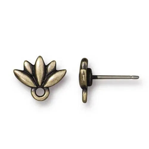 TierraCast LOTUS Ear Studs, with Titanium Posts, 4 Finishes, 1 Pair - The Argus Collection