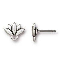 TierraCast LOTUS Ear Studs, with Titanium Posts, 4 Finishes, 1 Pair - The Argus Collection