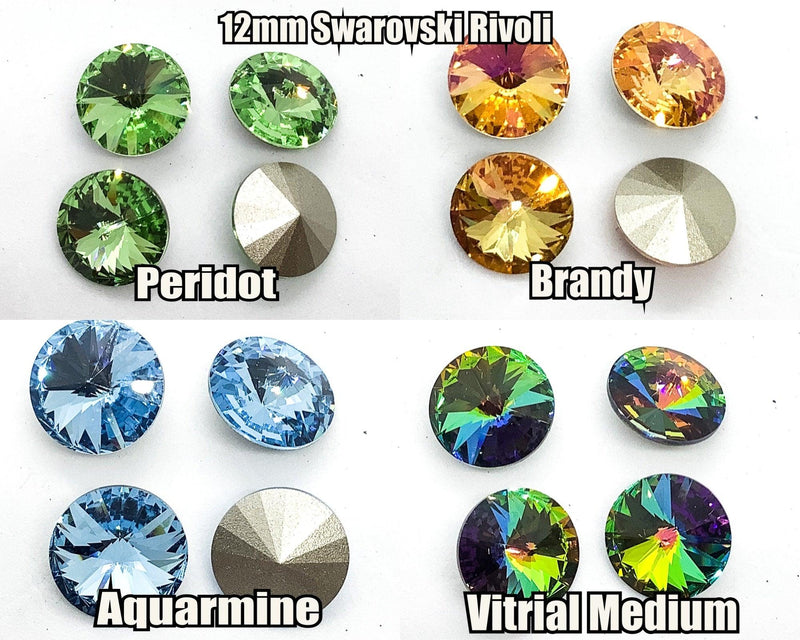 Brilliance Crystal Rivolis, 1122, 12mm, 4 Colors - The Argus Collection