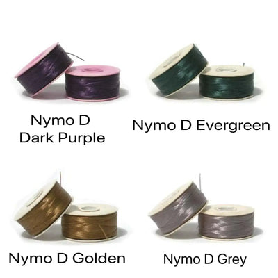 Nymo® Size D Thread, Bobbin, 21 Colors, 64yds\58.5m - ArgusCollection