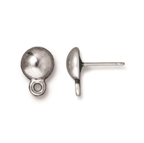 Dome Earring Studs, Titanium Posts, 6 Finishes - The Argus Collection