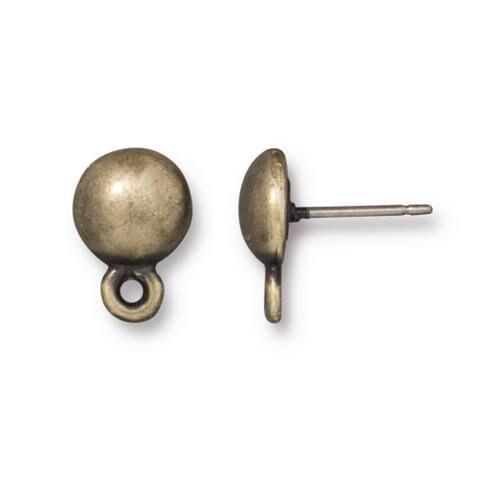 Dome Earring Studs, Titanium Posts, 6 Finishes - The Argus Collection