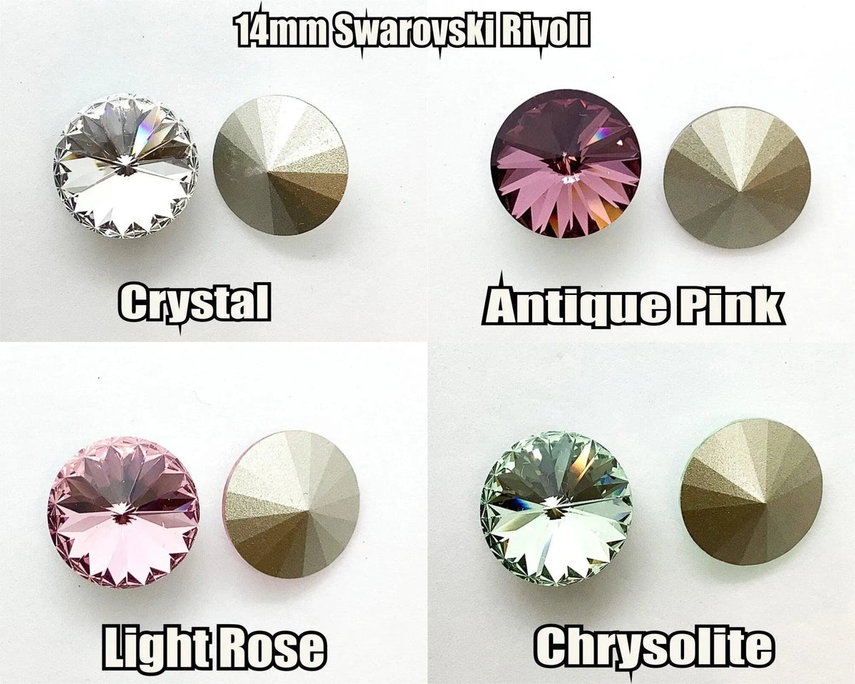 Brilliance Crystal Rivolis, 1122, 14mm, in 4 Colors - The Argus Collection