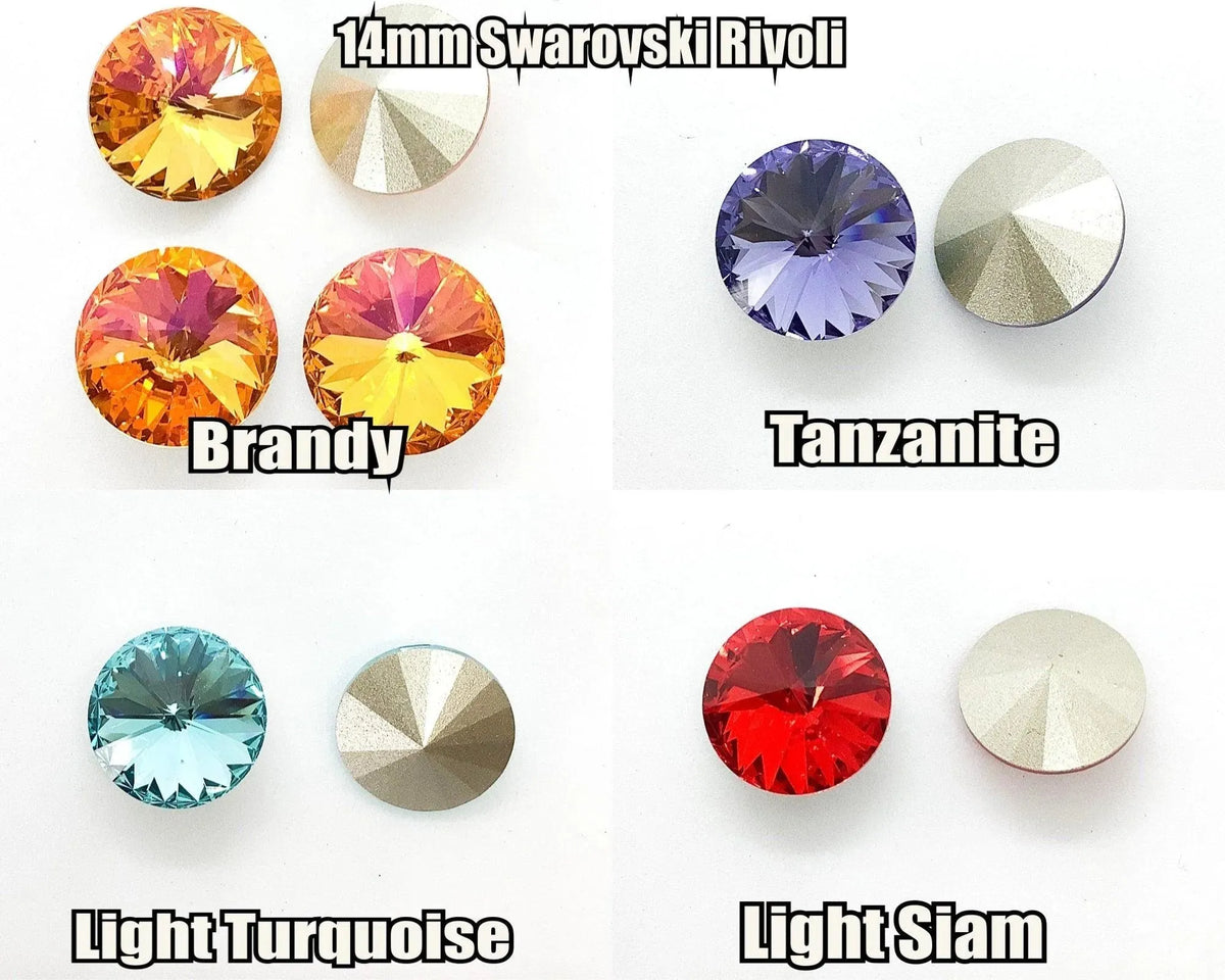 Brilliance Crystal Rivolis, 1122, 14mm, 4 Colors - The Argus Collection