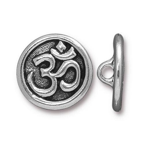 Om Buttons, 2 Pcs., in 4 Finishes - The Argus Collection