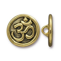 Om Buttons, 2 Pcs., in 4 Finishes - The Argus Collection