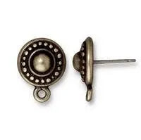 Beaded Earring Posts or Studs, Titanium Hypoallergenic Posts, 11mm - The Argus Collection