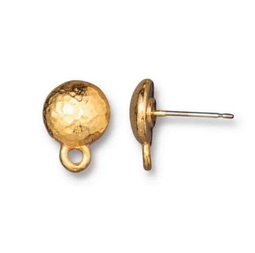 TierraCast HAMMERTONE Ear Posts or Studs, Hypoallergenic Titanium Posts, 5 Finishes, 1 Pair\Order - ArgusCollection