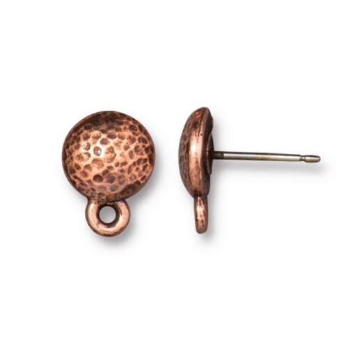 TierraCast HAMMERTONE Ear Posts or Studs, Hypoallergenic Titanium Posts, 5 Finishes, 1 Pair\Order - ArgusCollection