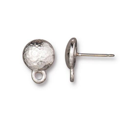 TierraCast HAMMERTONE Ear Posts or Studs, Hypoallergenic Titanium Posts, 5 Finishes, 1 Pair\Order - ArgusCollection