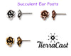 TierraCast SUCCULENT Ear Posts or Studs. 1 Pair - The Argus Collection