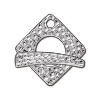 Hammertone Square Toggle Clasp, 24mm, by TierraCast, 4 Finishes - The Argus Collection