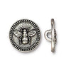 Bee Button, Tierracast, 15mm, 2 Pcs. 3 Finishes - The Argus Collection