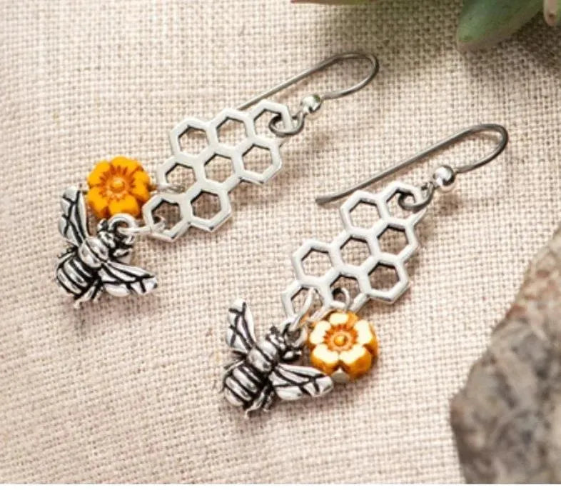 Honeybee Charm or Dangle or Drop in 4 Finishes - The Argus Collection