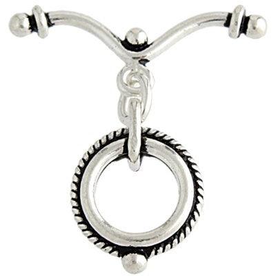 Bali Rope Toggle Clasp, 15mm, Sterling Silver - The Argus Collection