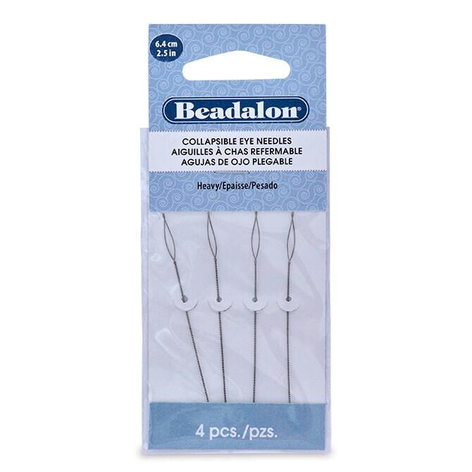 COLLAPSIBLE Eye Needles, 6.4mm (2.5"), by Beadalon, 4 Pack or 10 Pack, Extra Fine, Fine, Medium, Heavy or Big Eye 2 Pack - ArgusCollection