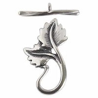 2 Leaves Toggle Clasp, 18mm, by Bronze Line, 2 Finishes - The Argus Collection