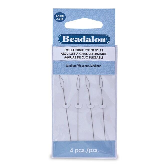 COLLAPSIBLE Eye Needles, 6.4mm (2.5"), by Beadalon, 4 Pack or 10 Pack, Extra Fine, Fine, Medium, Heavy or Big Eye 2 Pack - ArgusCollection