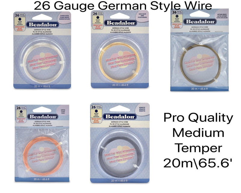 26 Gauge, German-Style Wire, Round in 5 Finishes - The Argus Collection