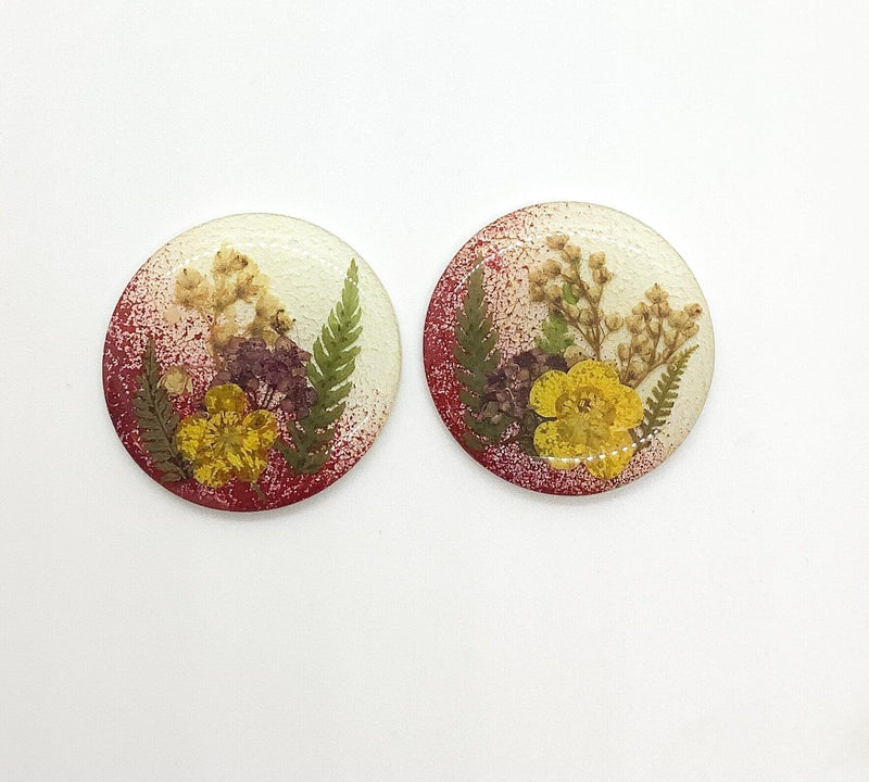 Cezanne Cabochons, Handmade, with Real Dried Flowers - The Argus Collection