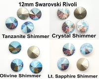 Brilliance Crystal Rivolis, 1122, 12mm, with the Shimmer Coating, 4 Colors - The Argus Collection