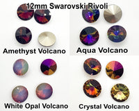 Billiance Crystal Rivolies, 1122, 12mm, The Volcano Coated Collection 4 Colors - The Argus Collection