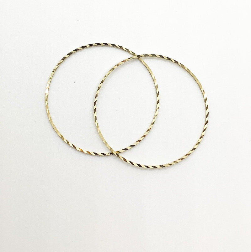 Textured Brass Circle Connectors, 25mm, Brass - The Argus Collection