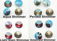 Brilliance Crystal Rivolis, 1122, 12mm, Shimmer Coating in 4 Colors - The Argus Collection