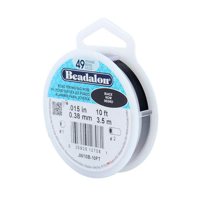 Beadalon, 49 Strand .015" Diameter Stringing Wire, Stainless Steel, Flexible, 10 or 30 Feet, Best Quality, 6 Colors - ArgusCollection