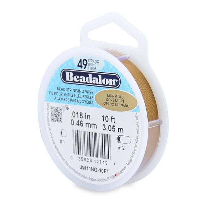 Beadalon, 49 Strand .015" Diameter Stringing Wire, Stainless Steel, Flexible, 10 or 30 Feet, Best Quality, 6 Colors - ArgusCollection