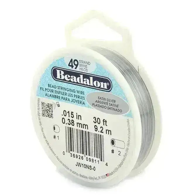Beadalon, 49 Strand .015" Diameter Stringing Wire, Stainless Steel, Flexible, 10 or 30 Feet, Best Quality, 6 Colors - ArgusCollection