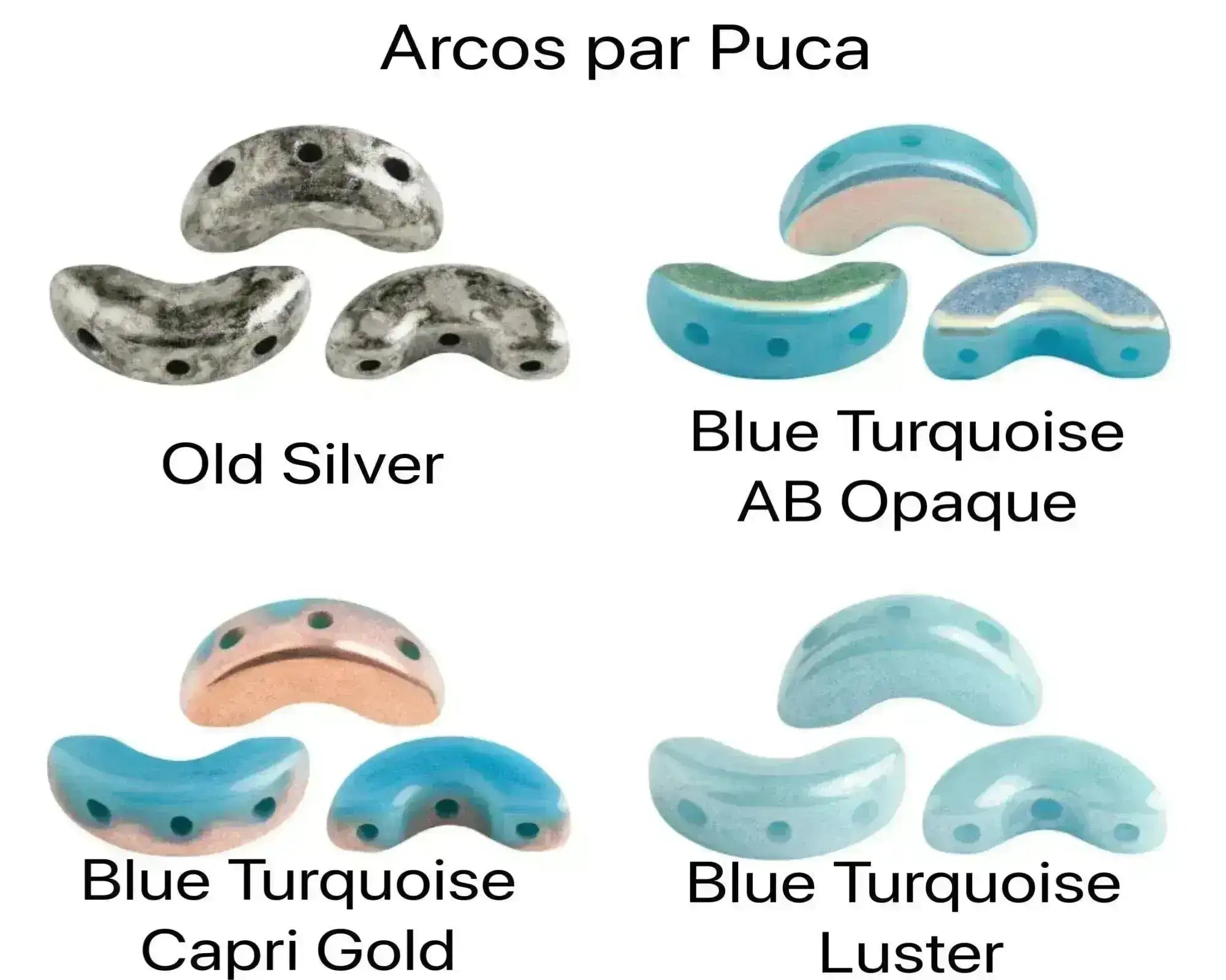 Arcos par Puca (30 Beads) Old Silver+Blue Turquoise Mix - The Argus Collection